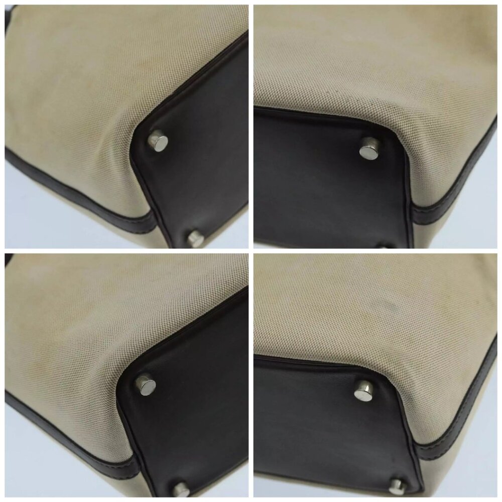 HERMES Picotan PM Hand Bag Canvas Beige Auth - Picture 14 of 14